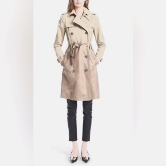 (M)🆕️Trench Coat/Jacket Cream Ptp 19"×L36" - Picture 2 of 9